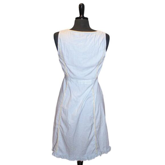 Pappagallo Wrap Dress Seersucker Mini V Neck Sleeveless Striped Size 6 - Picture 3 of 5